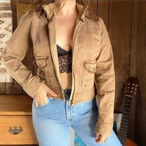 ralph lauren leather trimmed moto jacket